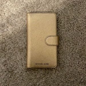 Gold Authentic Michael Kors IPhone X Wallet Case